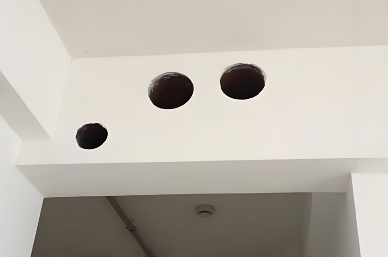 梁上打孔